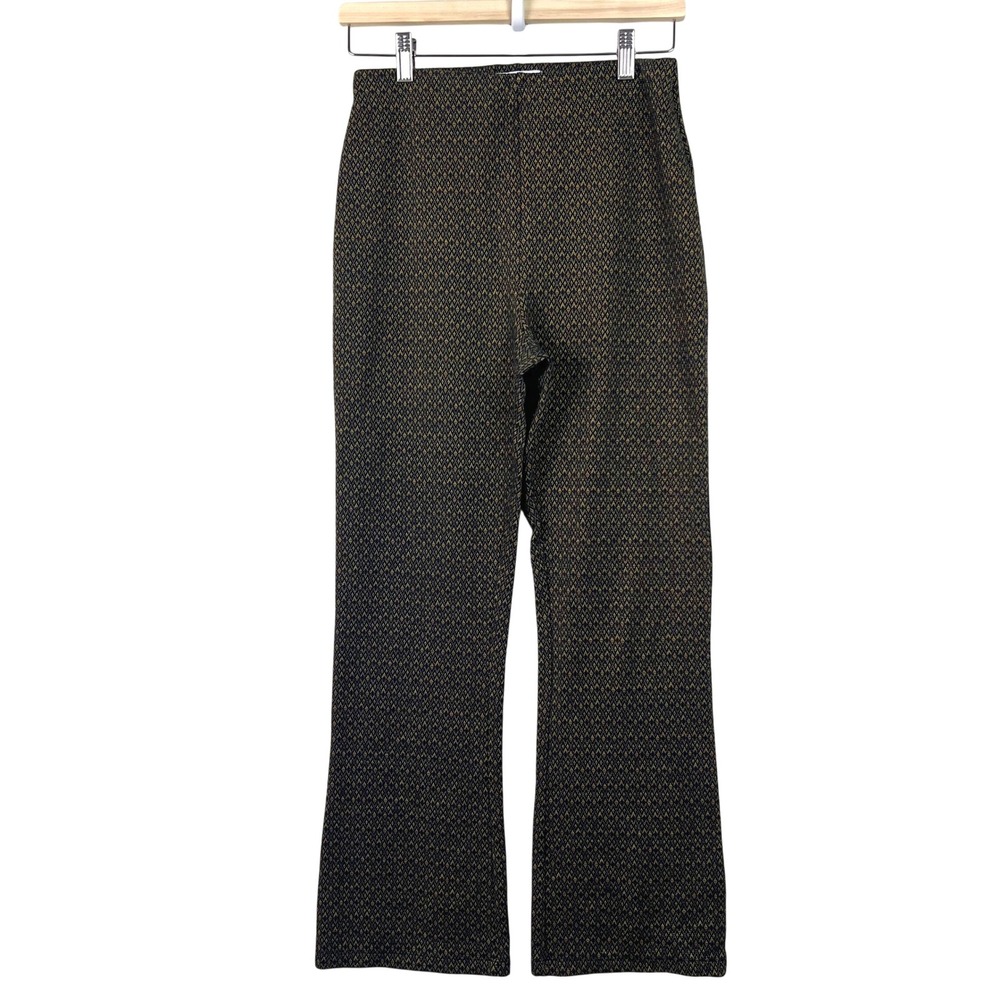 Urban Outfitters Geometric Knit Flare Pants Black Gold Retro Diamond Size Medium
